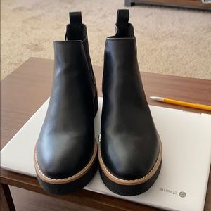 Black platform booties